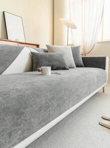 1pc Solid Color Waterproof Sofa Cover, Non-Slip, Pet-Friendly, Simple Style, Non-Sticky, Suitable For Bedroom, Living Room, Office Home Decor, Fits Single, Loveseat, 3-Seater, 4-Seater And Sectional Sofas