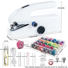 10pcs/44pcs/55pcs Set For Beginners, Mini Portable Quick Sewing Machine For Home Travel, DIY Handheld Sewing Equipment For Home Travel, Essential For Home Sewing And Gift Giving (Note: Can Only Be Used For Thin Fabrics/Accessories With Random Color)