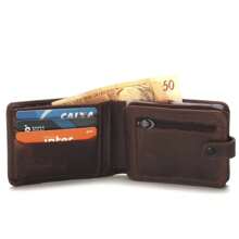 Men's Large Leather Executive Wallet Check Holder Card Holder Document Holder Check Holder New Release - Chocolate Brown - View 7