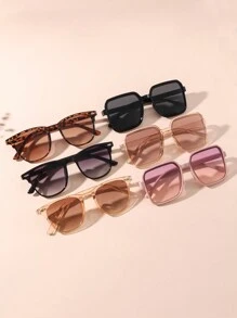 3pcs/6pcs Big Frame Fashionable Fashion Glasses For Teenagers, And Versatile - Multicolor - View 4