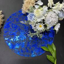 12 tovagliette monouso 40/50 dorate, 13" tovagliette rotonde in maglia metallica glitterata e dorata, centrini di carta velina metallica dorata, decorazioni da tavolo per matrimonio, compleanno e feste