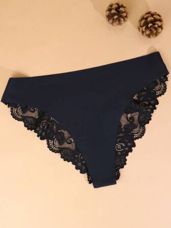 3Pcs/Set Women's Sexy Lace Underwear Briefs Silk Panties Lingerie For Woman