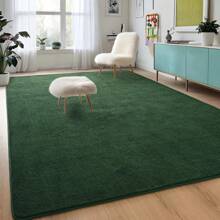 Large Area Rugs For Bedroom Living Room,  Solid Fluffy Super Soft Memory-Foam Furry Bedside Carpets, Modern Indoor Floor Rug Aesthetic Minimalist Rug For Kids Girls Boys Home Decor - Green Leaves - View 4