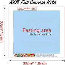 Kit de peinture de diamants DIY pour débutants - forage rond complet, œuvre d'art en mosaïque de thème de bande dessinée, parfait pour la décoration murale de la maison et les cadeaux pour les anniversaires, Noël, Halloween, Thanksgiving - cadre non inclus