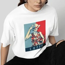 Camiseta Anime Luffy One Piece - BELLA MODA - Blanco - Ver 1