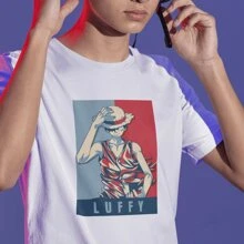 Camiseta Anime Luffy One Piece - BELLA MODA - Blanco - Ver 4