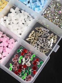 24 món trang trí móng tay hình hoa 3D, nhiều kích cỡ, hoa nhiều màu sắc và hạt vàng, tự làm trang sức móng tay hình hoa dễ thương, đá trang trí móng tay Kawaii, phụ kiện móng tay, trang sức móng tay, dụng cụ làm móng. Hình bướm rỗng, quả anh đào, đá đính phẳng trang trí móng tay. - Nhiều màu - Xem 3