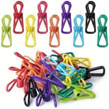 Windproof Clothing Drying Clips - Colorful Mini Clips For Household Use, Convenient Plastic-Coated, Underwear & Sock Fixer, Stationery & Sealing Clip - Perfect For Online Shopping