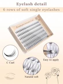 120pcs Personal Eyelash Extension Kit, 8-13mm Mixed C Curl Lash Clusters, DIY Lightweight Soft Thickness 0.07mm, Suitable For Natural Looking Lash Extension