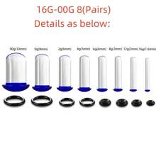 10个/18个/套 黑色单喇叭玻璃耳塞扩耳器，短锥形耳廓扩张器，舒适耳廓扩张器带橡胶圈，疯狂圆顶人体穿刺饰品套装 - 玻璃套裝 - 查看 34