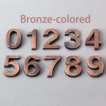 1 件自粘式门牌号邮箱号街道地址号码用于邮箱标志，0 至 9 7/10 厘米（银色/金色/青铜色/黑灰色）最佳礼物