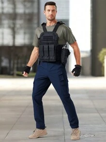 31" Men's Cargo Work Pants Water Resistant Tactical Pants Lightweight Hiking Ripstop Pants Outdoor Apparel - Navy Blue - View 7