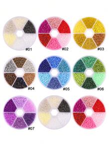 1900/3900pcs 2/3mm Glass Rice Beads 6-Color Combination Set St. Patrick's Day Handmade DIY Bead Material Jewelry Accessories Loose Bead Set Box-Valentine's Day Gift For Girlfriend