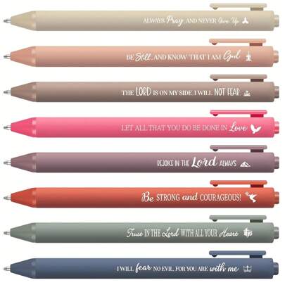 8/16/24/32/40/80 Pcs Bible Verse Pens Christian Ballpoint Pens Inspirational Quotes Pens Small Retractable Ballpoint Pens Religious Gifts For Women Men Office School