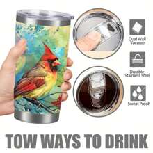 1 件 20 盎司个性化玻璃杯 DIY 带名字文字，不锈钢定制旅行玻璃杯，带有特殊鸟类照片设计，带盖和吸管的隔热双层玻璃杯，使用家人、夫妻、孩子、朋友、宠物的名字的保冷隔热夏季咖啡水瓶，妻子送给丈夫的个性化礼物，生日礼物，女儿儿子孩子在父亲节送给爸爸的最佳礼物，定制咖啡杯，带有最佳爸爸文字的咖啡杯