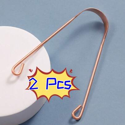 2Pcs 100% Cobre Puro Higienizador Para Raspagem Lingual Higiene Saúde Bucal - Modelo Premium