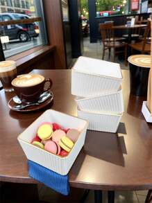 1 szt. Mleczny biały talerz na przekąski ze złotym rantem, duża pojemność - mleczno-biały talerz - Zobacz 1