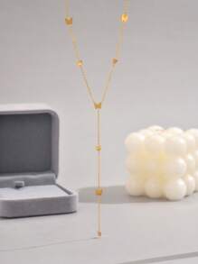 LIEBEIRIS 1 件 18K 镀金不锈钢蝴蝶吊坠项链，适合日常佩戴和送礼 - 金色 - 查看 3