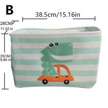 1 pièce Panier de rangement en tissu pour fournitures, Panier de rangement avec motif de dessin animé pour jouets, vêtements, panier à linge pour organisateur de maison