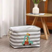 1 pièce Panier de rangement en tissu pour fournitures, Panier de rangement avec motif de dessin animé pour jouets, vêtements, panier à linge pour organisateur de maison