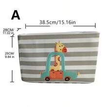 1 pièce Panier de rangement en tissu pour fournitures, Panier de rangement avec motif de dessin animé pour jouets, vêtements, panier à linge pour organisateur de maison
