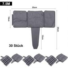 LILIIN Rasenkante in Steinoptik Beetumrandung Garten Border Rasenkante Kunststoff Mähkante Gartenumrandung Palisade Anthrazit/Grau - Anthrazit 5m - Übersicht 5