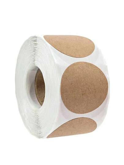 Adesivos de rolo de papel kraft de 2,5 cm/3,8 cm/4,5 cm/5 cm, embalagens artesanais, etiquetas para confeitaria, decoração de presentes, adesivos redondos, 500 peças/rolo, material escolar, volta às aulas