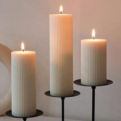 1pc Burnable 35-Hour Gear-Shaped Cylinder Scented Wax Candle