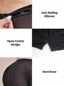 Pantalones cortos moldeadores femeninos con levantamiento de glúteos invisibles, sin espalda, de malla moderada e indetectable