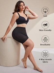 Pantalones cortos moldeadores femeninos con levantamiento de glúteos invisibles, sin espalda, de malla moderada e indetectable