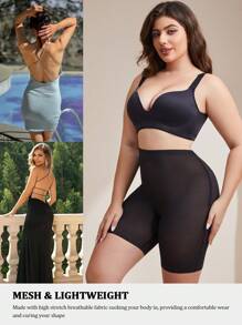 Pantalones cortos moldeadores femeninos con levantamiento de glúteos invisibles, sin espalda, de malla moderada e indetectable