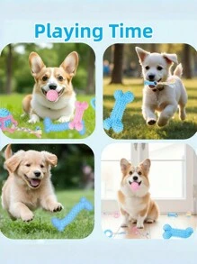 Set de 4 juguetes para masticar de diferentes formas para perros, adecuados para cachorros, lindos juguetes rosas para perros pequeños, juguetes para la dentición de cachorros, suaves y duraderos juguetes interactivos para masticar, para razas pequeñas