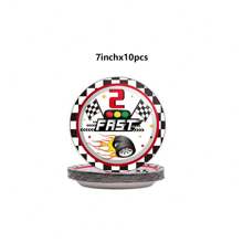 10pcs/20pcs/40pcs/Set, 2nd Birthday Party Supplies Racing 2nd Birthday Party Supplies 2nd Birthday Decorations Tableware 9 Inch 7 Inch Plates, Napkins And Cups, 2nd Party Decorations Favors For Two Quick Two Huggies Birthday Decorations - Multicolor - View 10