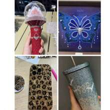 500 件/1000 件树脂果冻水晶平底水钻小圆形水钻，迷你珠宝工艺品装饰水钻适用于手机壳、鞋子、衣服 2 毫米/3 毫米/4 毫米/5 毫米/6 毫米 - 香檳 - 查看 3