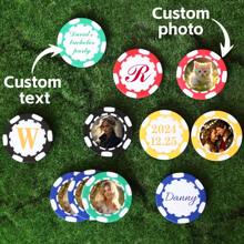 1 pezzo/5 pezzi/10 pezzi Fiches da poker personalizzate in cinque colori, stampate con il tuo testo e foto personalizzati su entrambi i lati, utilizzabili su entrambi i lati, accessori per feste e giochi di carte, set per drink o gettoni bar, addio al celibato, San Valentino, decorazioni per San Valentino, regali per compleanni, lauree, vita lenta estiva