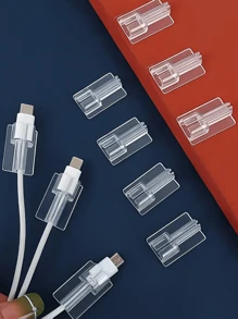5pcs Transparent Mobile Phone Charging Cable Clips, Protective Data Cable Holders - Multicolor - View 7
