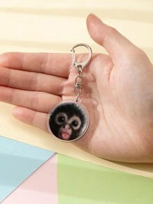 1 Pc Acrylic Cute Chimpanzees Keychain Funny Animal Theme Keychain Pendant Backpack Ornament/Bag Accessories/School Bag Accessories/Purse Pendant/Friend's Gifts Car Accessories Bag Charm Backpack For School