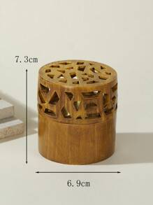 镂空圆形香薰扩散器，家居及办公桌装饰 - 復古木紋 - 查看 5