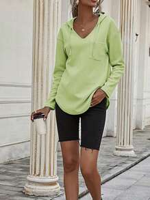 Hoodie Waffle Hoodie. - Light Green - Light Green - View 5