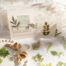 1 盒 45 张复古风格水彩花卉贴纸，适用于剪贴簿装饰、手机壳、美学日记、学生 DIY 用品、学校用品、返校 - 粉色 - 查看 8