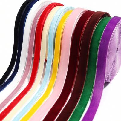 10 Yards Velvet Ribbon For Gift Wrapping Flower Bouquet Crafts Hair Fabric Ribbon Bows (Size:0.6cm/1cm/1.5cm/2cm/2.5cm)