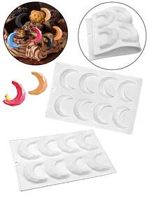 1 件钻石月亮巧克力模具、蛋糕装饰模具、DIY 烘焙硅胶模具、树脂模具、可制作 8 个钻石月亮形状、适合家庭烘焙、节日烘焙装饰、DIY 烘焙用品 - 彩色 - 查看 5