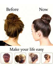 1/3pcs Girls/Teens DIY Hairstyle Tools, Invisible Volumizing Hair Scrunchies, Suitable For Everyday Use - Multicolor - View 5