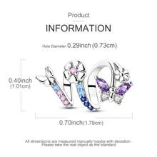 精美蝴蝶花珠饰吊坠适合原创手链项链 DIY 925 纯银精美珠宝礼物 - 銀色 - 查看 5