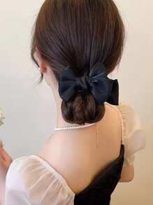 1pc Girls' Chiffon Double-Layer Bowknot Hair Clip