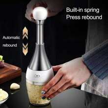 Stainless Steel Garlic Cutter, Manual Pressed Chopper, Mini Dicer Food Chopper For Mincing Garlic Onion Potato Peppers - Silver - View 3