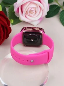 Compatible With Apple Watch Band And Case Combination Set Women's Fashion Sports Soft And Comfortable Metal Buckle Silicone Band + Anti-Drop, Anti-Scratch Shiny Double Row Diamond Hard PC Case Compatible With Apple Watch 38/40/41/42/44/45/46/49MM Band And Cases Compatible With Apple Watch Series Ultra/10/9/8/7/6/5/4//3/SE Replacement Band Case Set