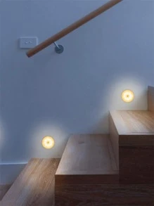 1 个 USB 充电 LED 夜灯，LED 橱柜灯，具有 3 种颜色模式，可调节亮度和按钮控制，适用于卧室、衣柜和走廊 - 白色 - 查看 9