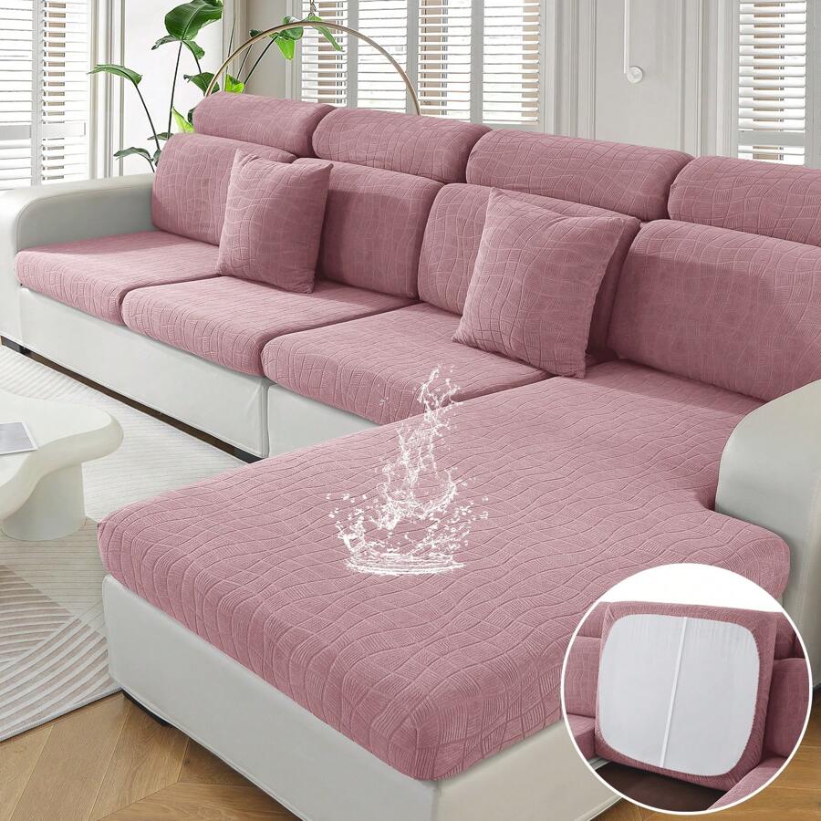 YSTYLE Stretch Sofa Cover, Waterproof Sofa Cushion Cover, Sofa Cushion Covers, Elasticity Sofa Cushion Cover Washable - Rusty Rose - View 1