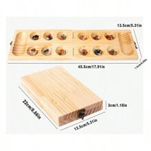 Jeu de mancala en bois avec pierres gemmes, jeu de puzzle de rangement, jeu de réflexion africain amusant pour rassemblement sur un bureau